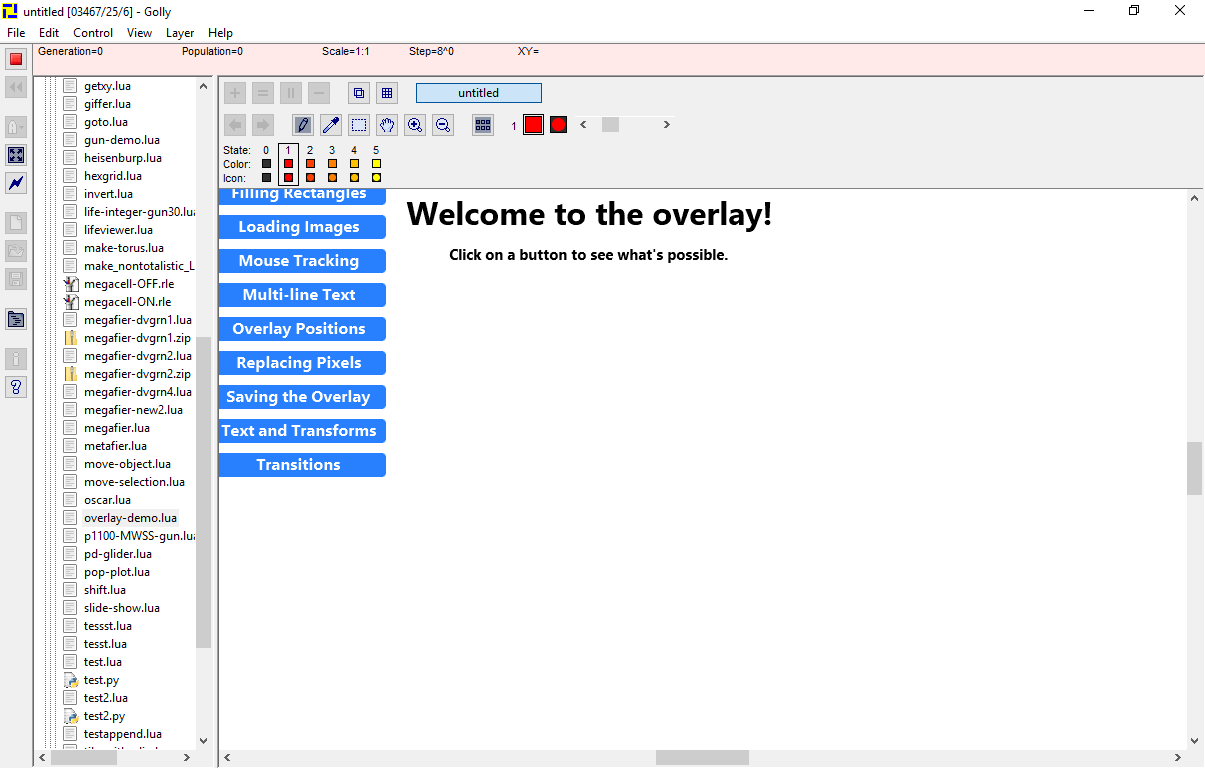no apparent visual glitches except for positioning problems due to no resize()