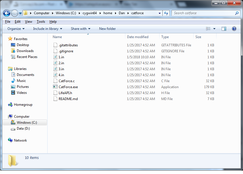 My directory for CatForce.