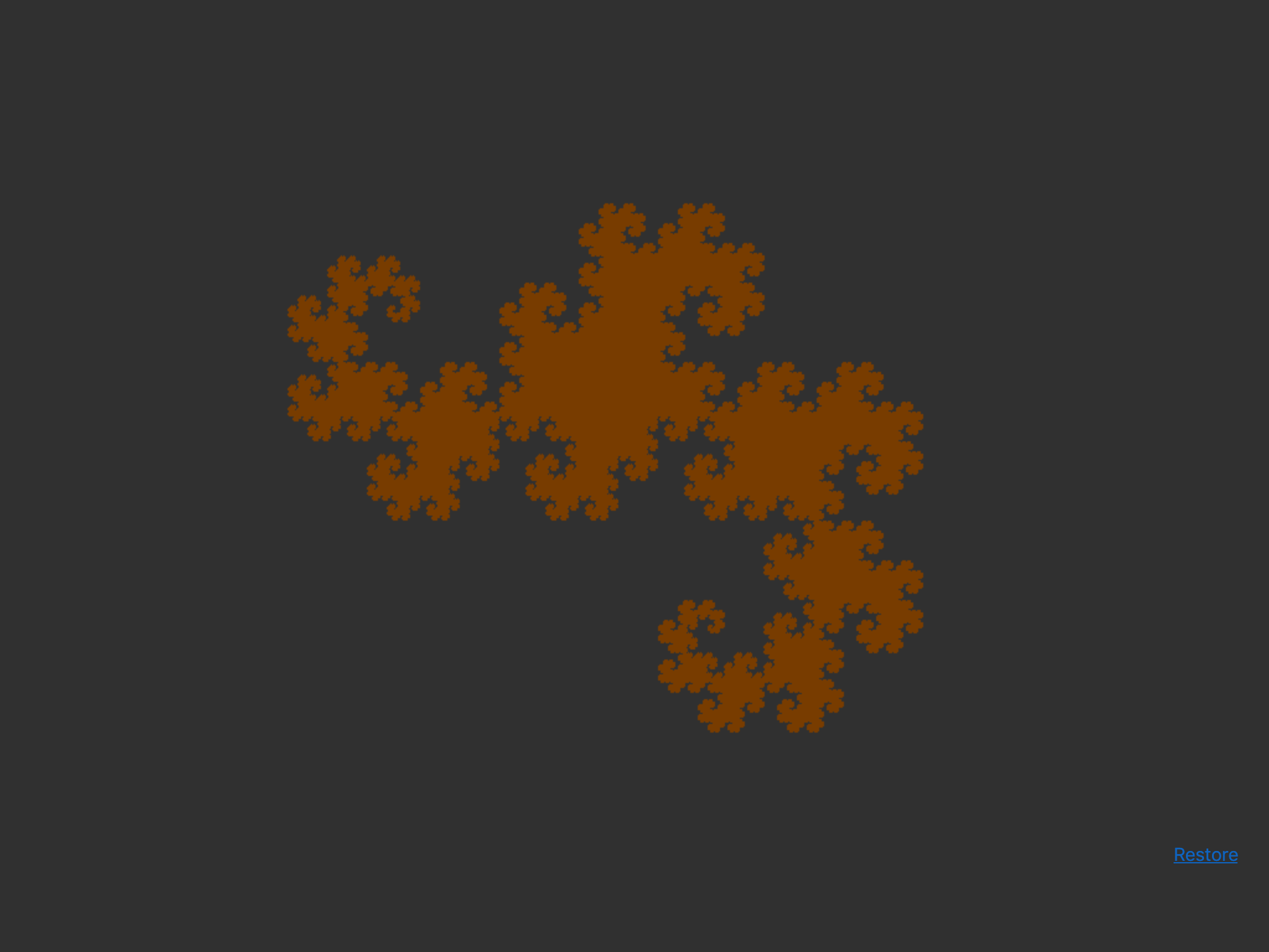 Dragon curve, 4,718,602 generations.
