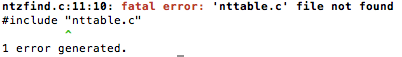 Where do I find nttable.c?