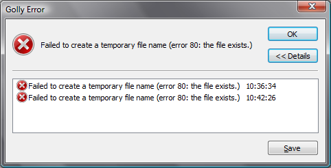 Golly error