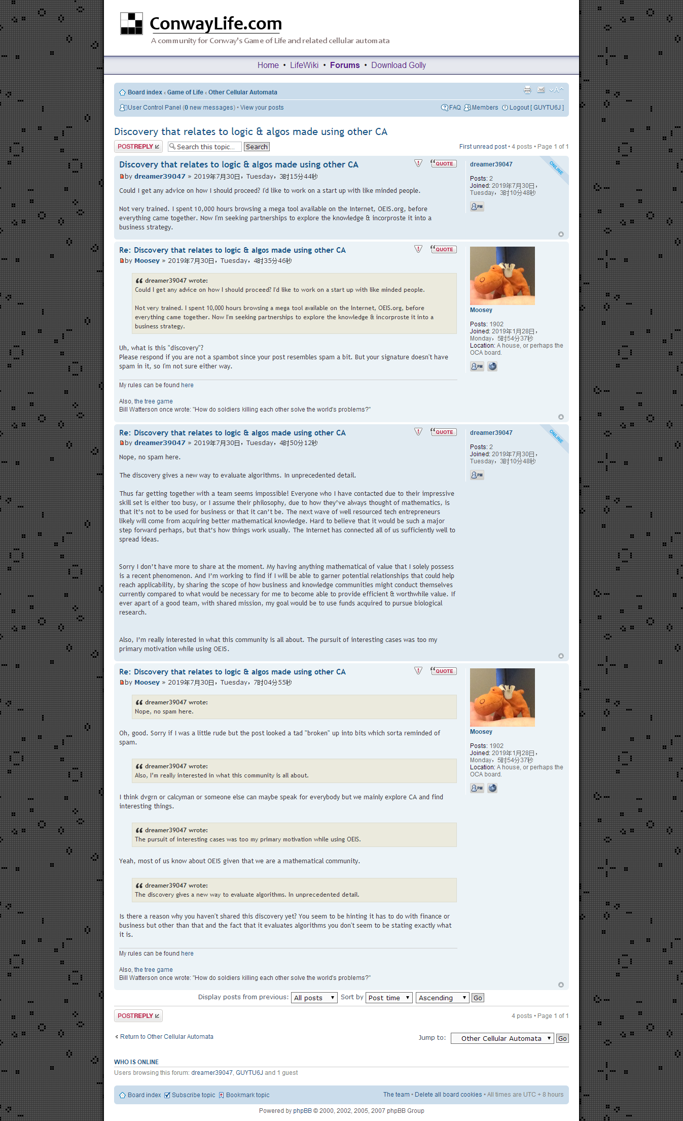 ConwayLife.com • View topic - Discovery that relates to logic & algos made using other CA.png