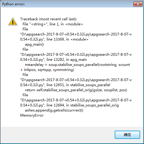What happened when I try to apgsearch Nah and found the spacefiller crashing a debris