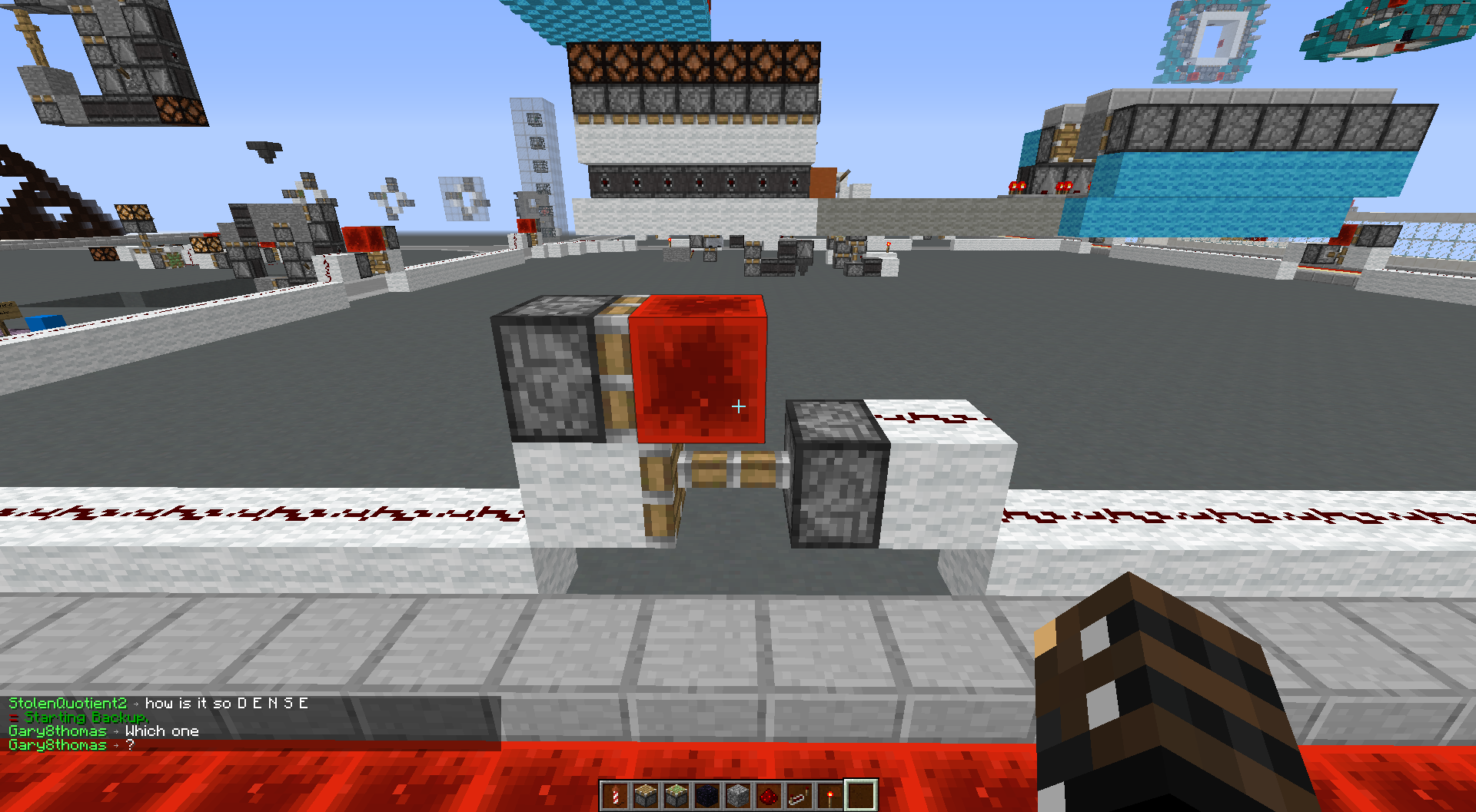 Screenshot of an "instant repeater" I found on a redstone server