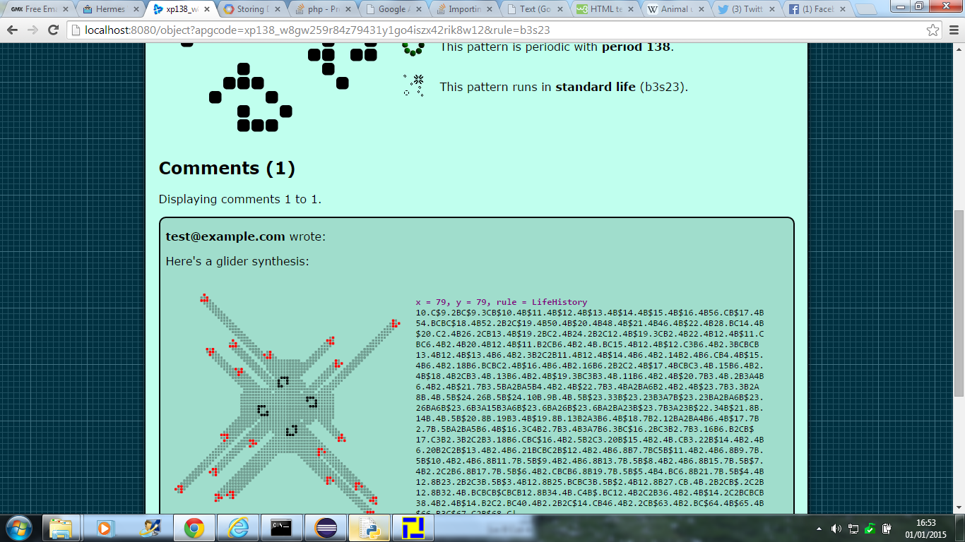Screenshot of Catagolue