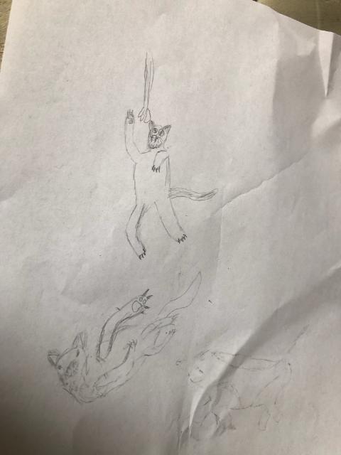 (the erased bit was a failed badger-shrew-elephant with claws for tunneling.)