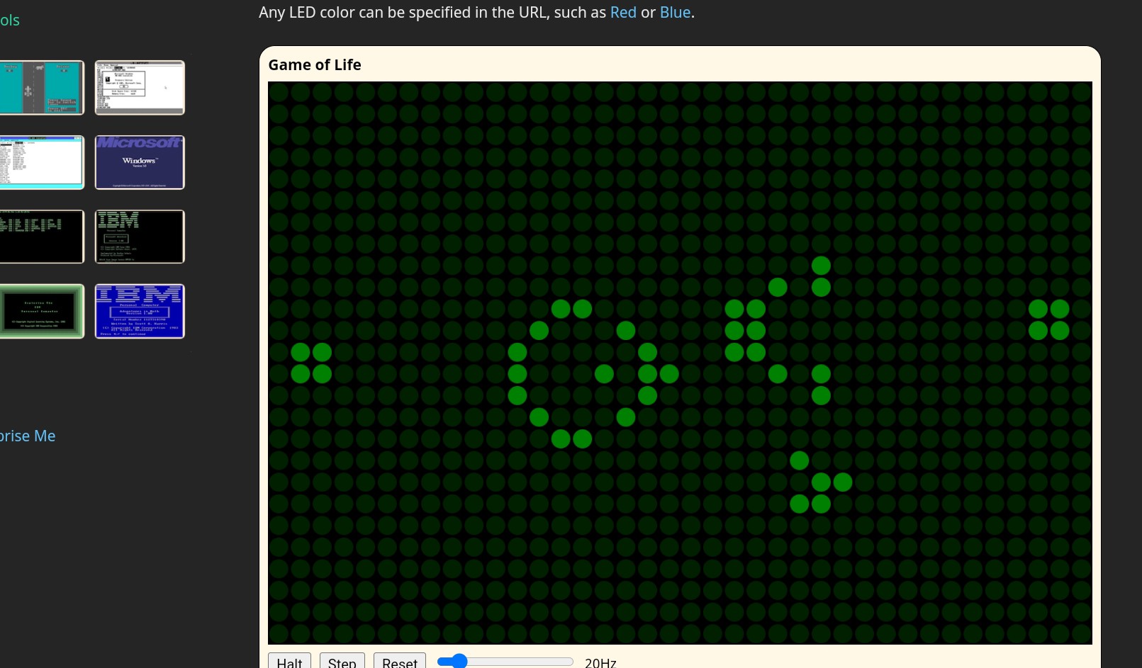 yes, you actually have cgol in pcjs
