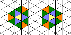 an idea for symmetric weightings of the neighbourhood (same colour means same weight)